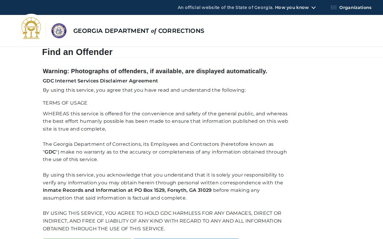 Georgia corrections offender search for Franklin County released inmate records