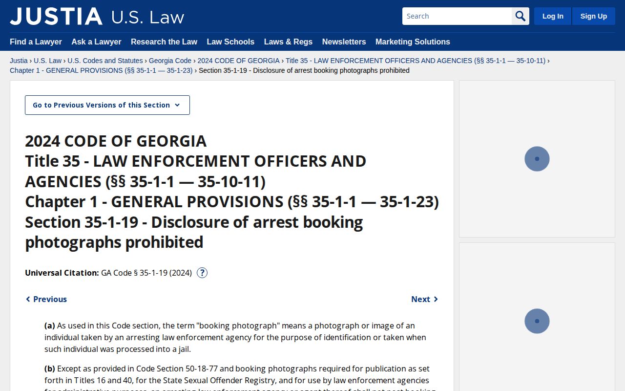 Georgia booking photograph disclosure law for Franklin County requests